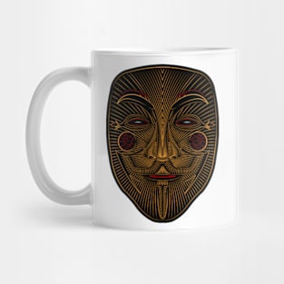 Gold Guy Fawkes Face Mug